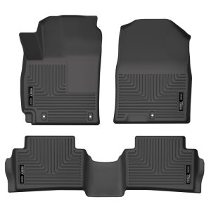Hyundai Kona Floor Liners - Front + Rear - Husky Liners - WeatherBeater - Black - `18-`22